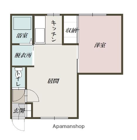 ホワイトハウス411(1DK/1階)の間取り写真