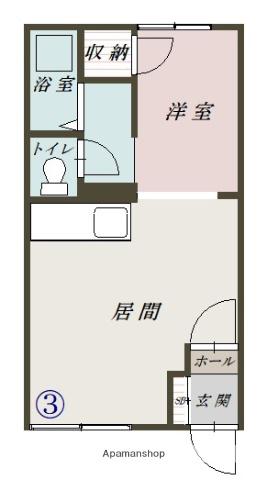 有明ハイツ1(1DK/1階)の間取り写真