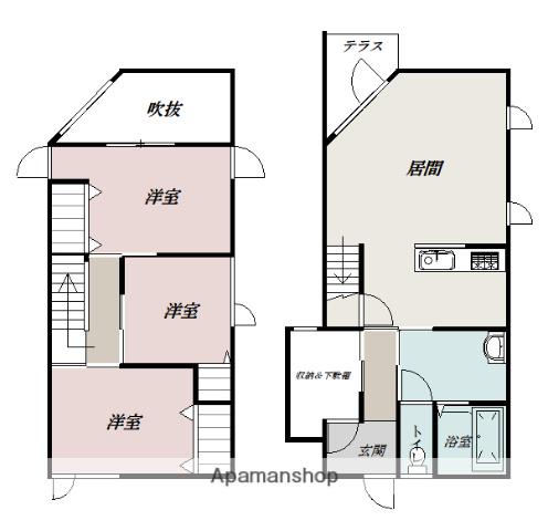 石北本線 旭川四条駅 徒歩47分 2階建 築4年(3LDK)の間取り写真