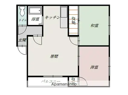 ビレ西山(2LDK/2階)の間取り写真