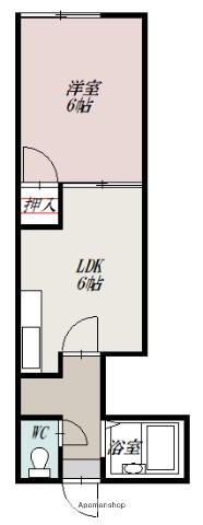 DIANA VILLA Ⅱ(1DK/2階)の間取り写真