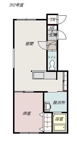 ルラーシェ422(1LDK/2階)の間取り写真