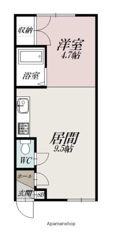 シャルム赤塚川端(1LDK/2階)の間取り写真