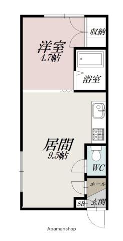シャルム赤塚川端(1LDK/2階)の間取り写真