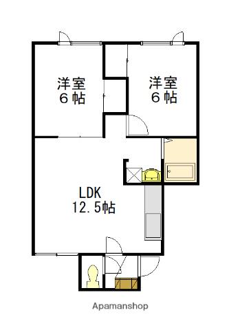 エーコーアネックス広里(2LDK/1階)の間取り写真