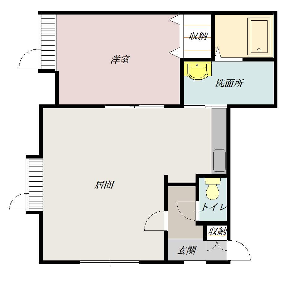 クラルテ(1LDK/1階)の間取り写真