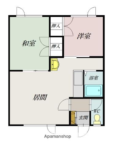 エステート春光(2LDK/1階)の間取り写真