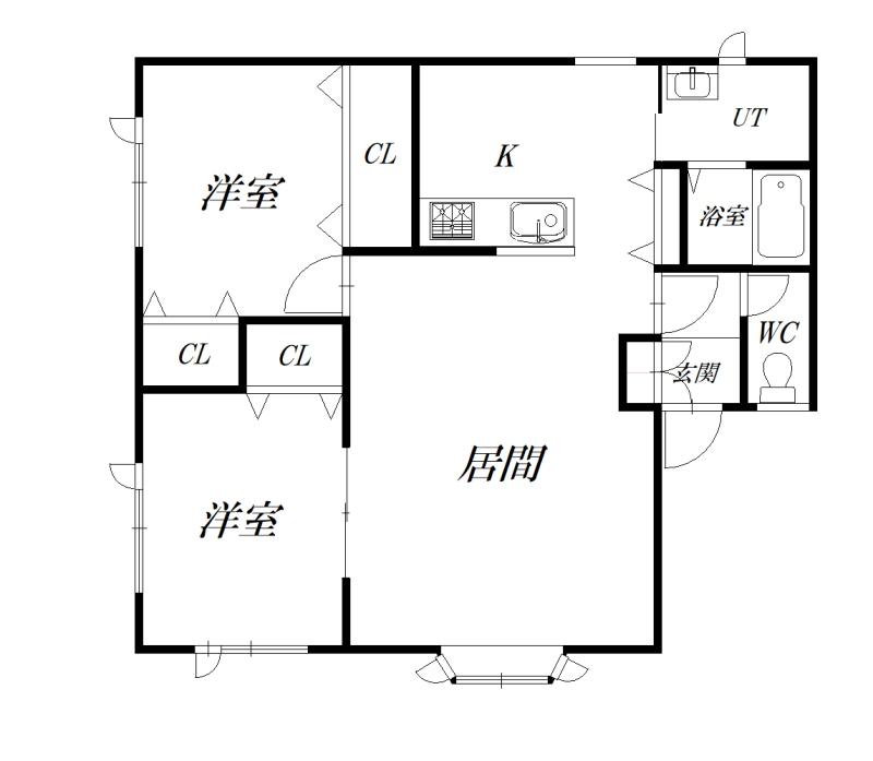 エスポワール壱番街(2LDK/2階)の間取り写真