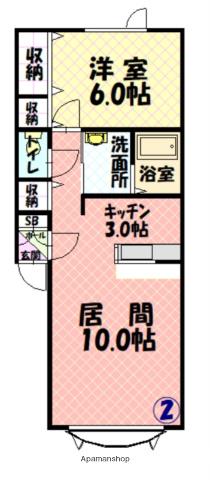 チェルニー(1LDK/2階)の間取り写真