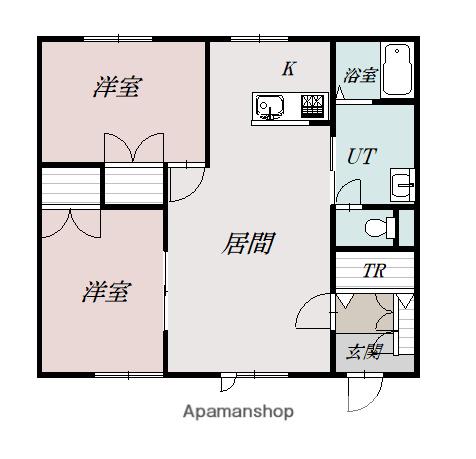 ネバーランド(2LDK/2階)の間取り写真