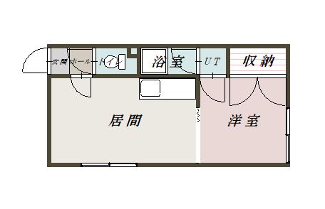 パールコーポ(1DK/2階)の間取り写真