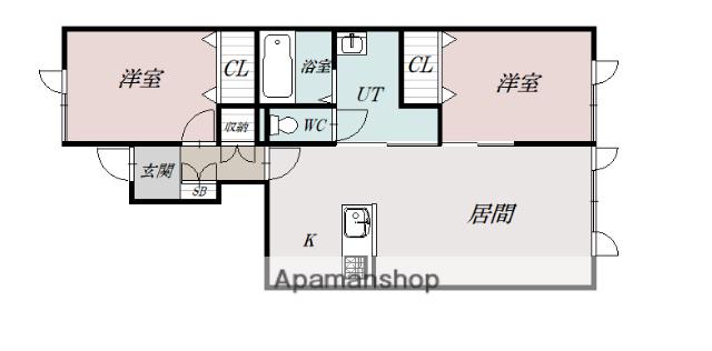 SMILE B(2LDK/1階)の間取り写真