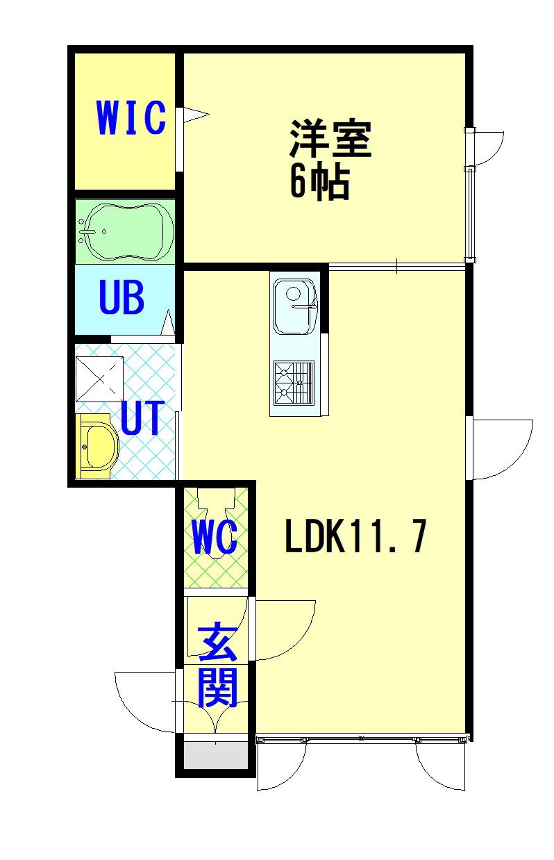 BEBE(1LDK/1階)の間取り写真
