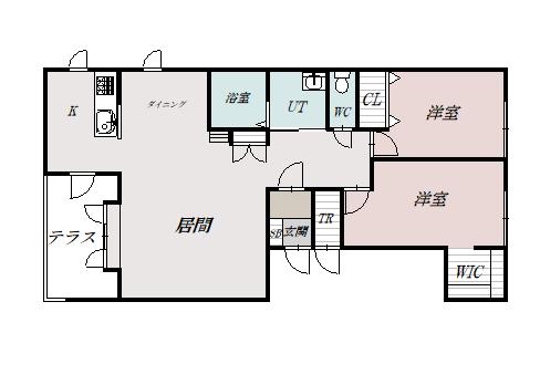 ノースアコードⅠ(2LDK/1階)の間取り写真