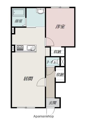 ソナーレA棟(1LDK/1階)の間取り写真