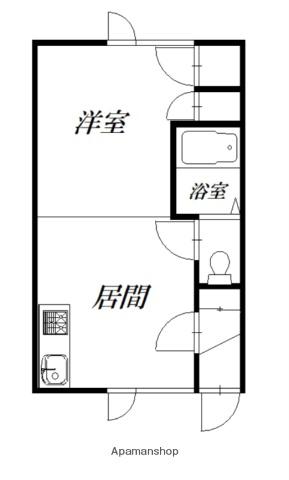 ブルーム深川3条(1DK/2階)の間取り写真