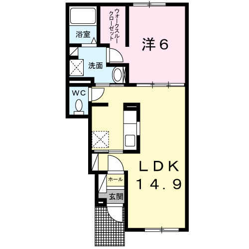 セプテットⅣ(1LDK/1階)の間取り写真