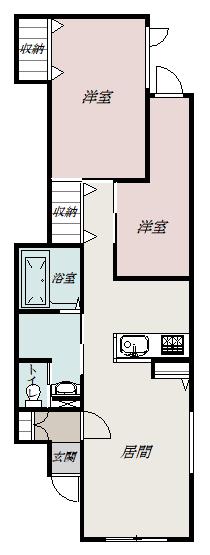 Uアザラシ(2LDK/2階)の間取り写真