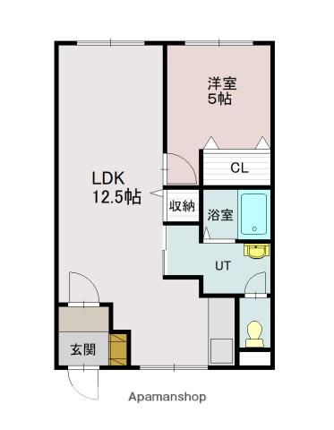 エーコーパティオス永山A(1LDK/1階)の間取り写真