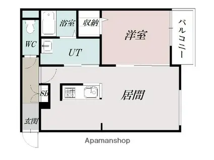 ATLANTIS3条通(1LDK/1階)の間取り写真