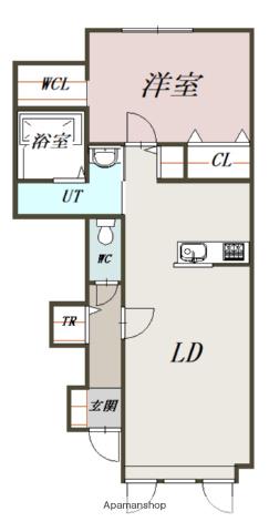 ルーセント(1LDK/1階)の間取り写真