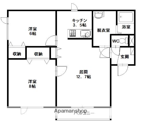 セトルかわはら(2LDK/2階)の間取り写真