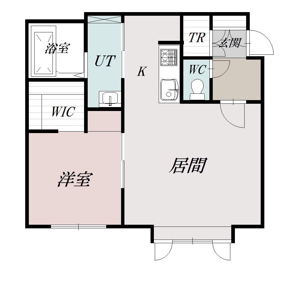 オルセット(1LDK/1階)の間取り写真