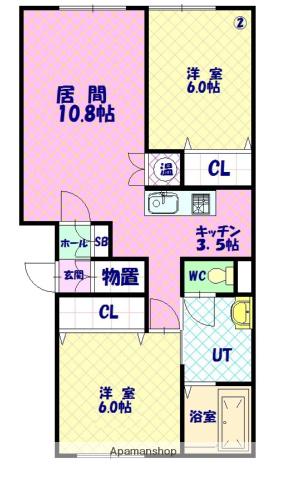 ラメゾン3(2LDK/2階)の間取り写真