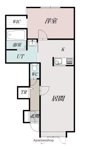 石北本線 南永山駅 徒歩20分 2階建 築3年(1LDK/1階)の間取り写真
