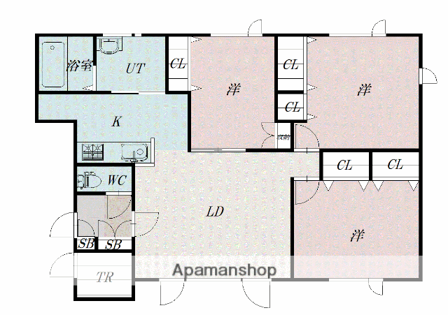 アナスタシーヤすえひろ(3LDK/2階)の間取り写真
