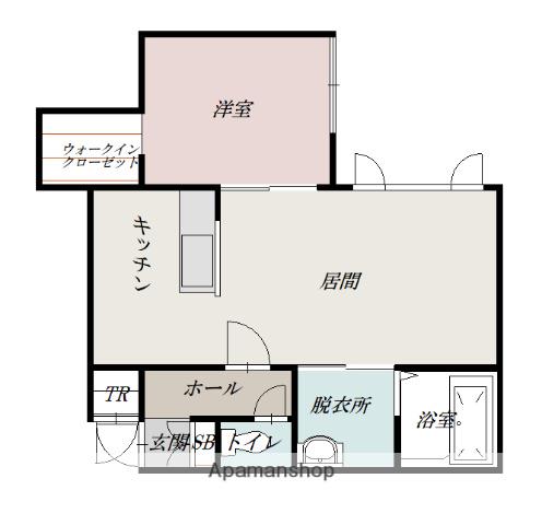 シャムス(1LDK/2階)の間取り写真