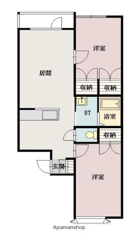 ティアラ6・1(2LDK/1階)の間取り写真
