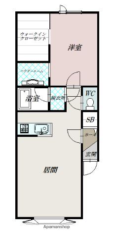 マーヴェラスA(1LDK/1階)の間取り写真