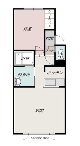 トゥルーⅠ(1LDK/2階)の間取り写真