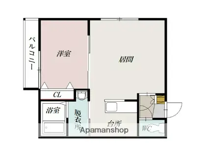 4-24MS(1LDK/2階)の間取り写真