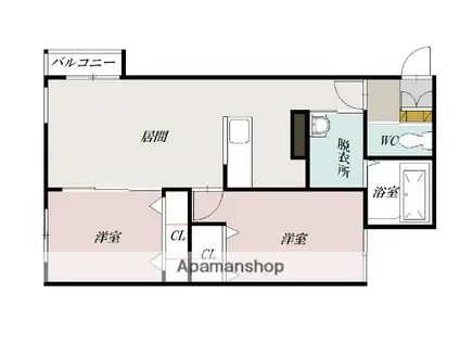 4-24MS(2LDK/3階)の間取り写真