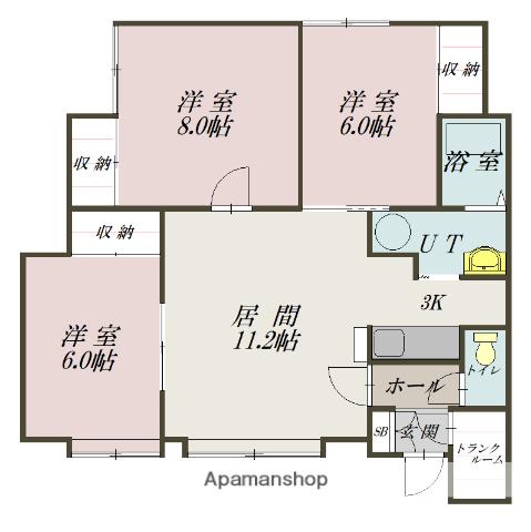 リビンハウス(3LDK/2階)の間取り写真