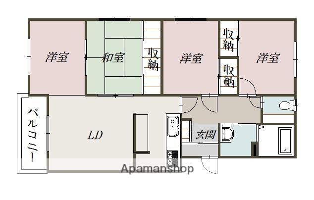 宮下ハイツ(4LDK/3階)の間取り写真