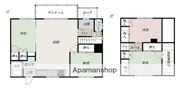 根室本線 芦別駅 徒歩19分 2階建 築45年(4LDK)の間取り写真