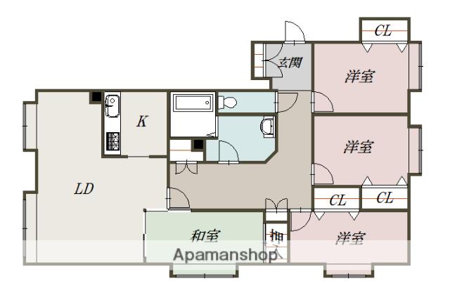 ロジェ豊岡アベール(4LDK/11階)の間取り写真