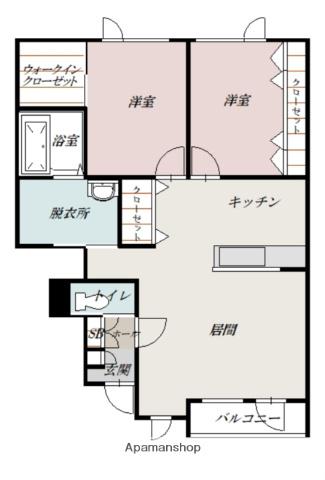 PLEASANTⅡ(2LDK/1階)の間取り写真