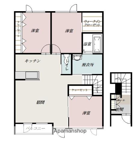 PLEASANTⅢ(3LDK/2階)の間取り写真