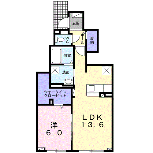 オーク サイド パレスⅡ(1LDK/1階)の間取り写真
