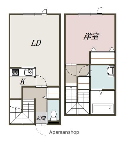 A-FOURTH(1LDK/1階)の間取り写真