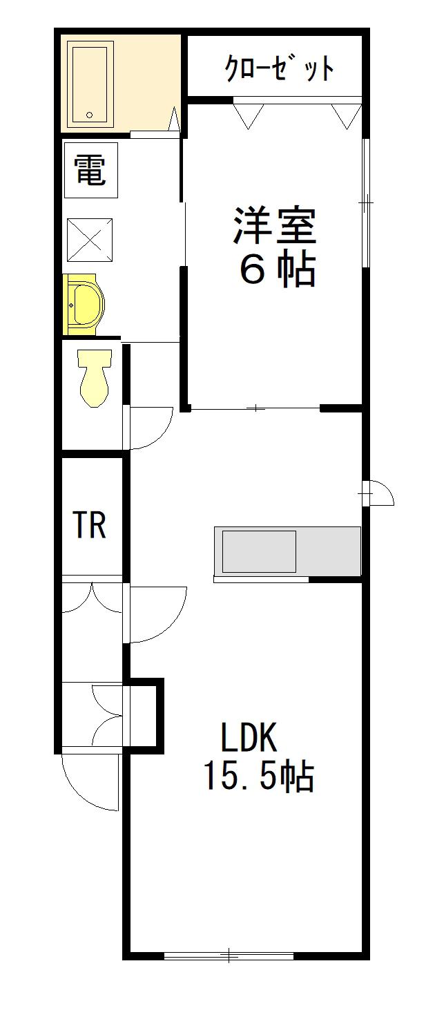 アーバンパーク(1LDK/1階)の間取り写真