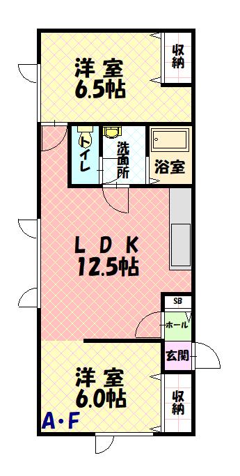 スターハイツ常磐公園(2LDK/1階)の間取り写真