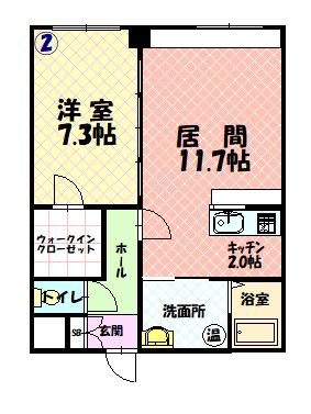 アルグレースときわ(1LDK/2階)の間取り写真