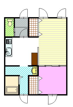 花さか荘(1LDK/1階)の間取り写真