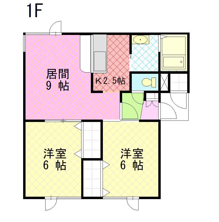 ガーデンパレス神居A・B(2LDK/1階)の間取り写真