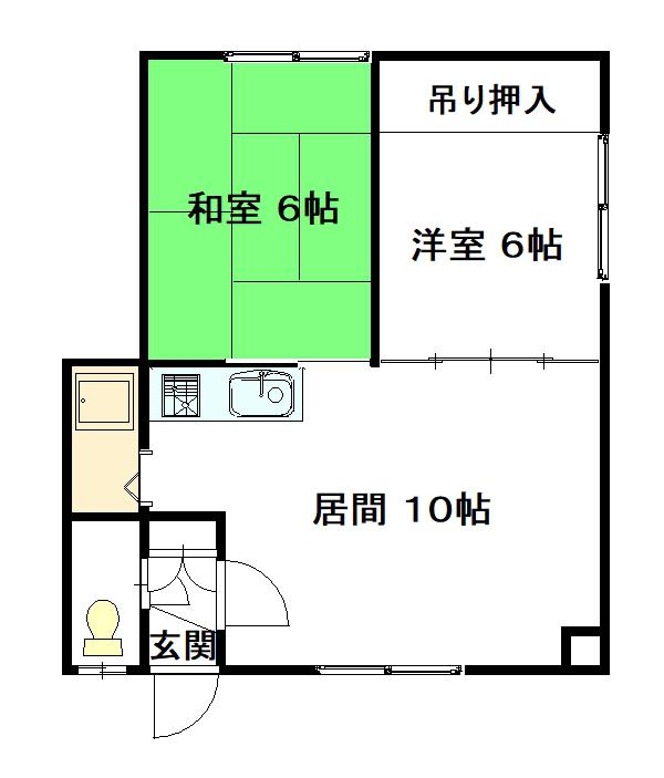 南9.26ハイツ(2DK/2階)の間取り写真